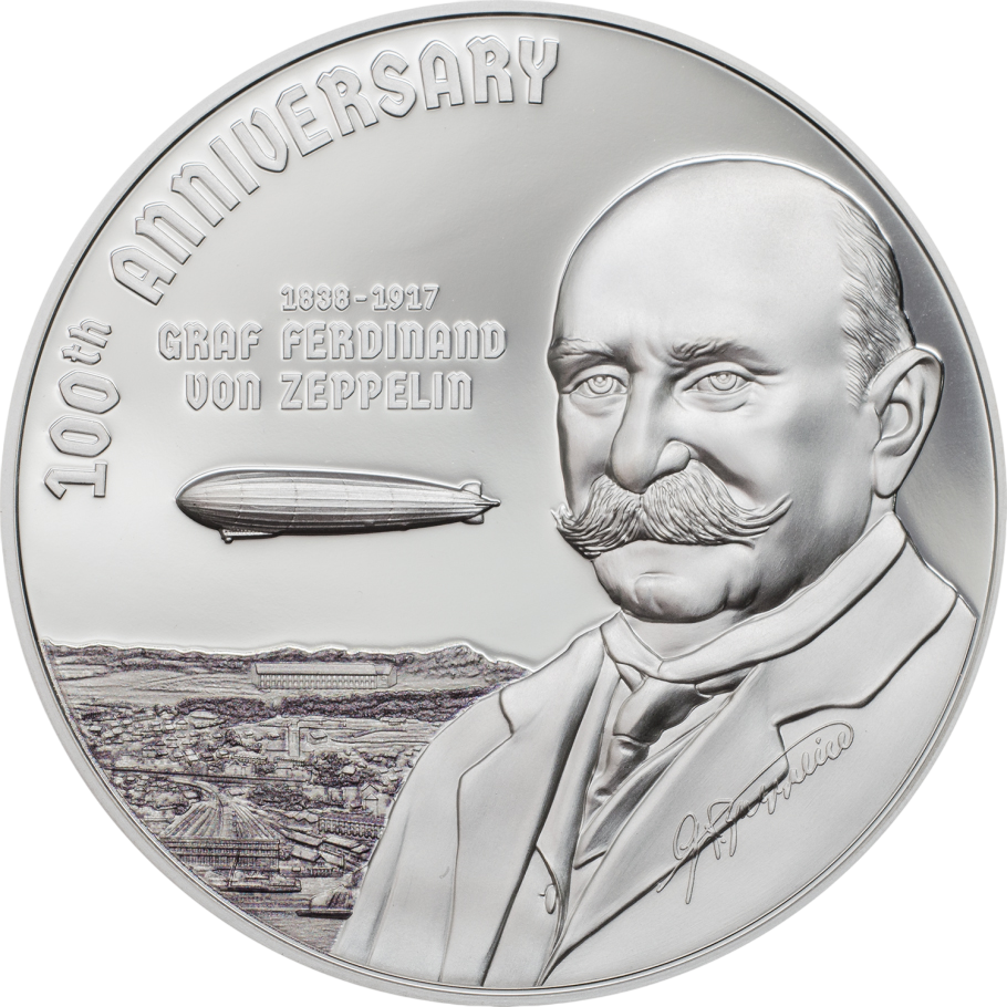 Srebrna moneta 100. rocznica Śmierci Ferdinanda von Zeppelina - wysyłka 24 h! - Mennica Skarbowa