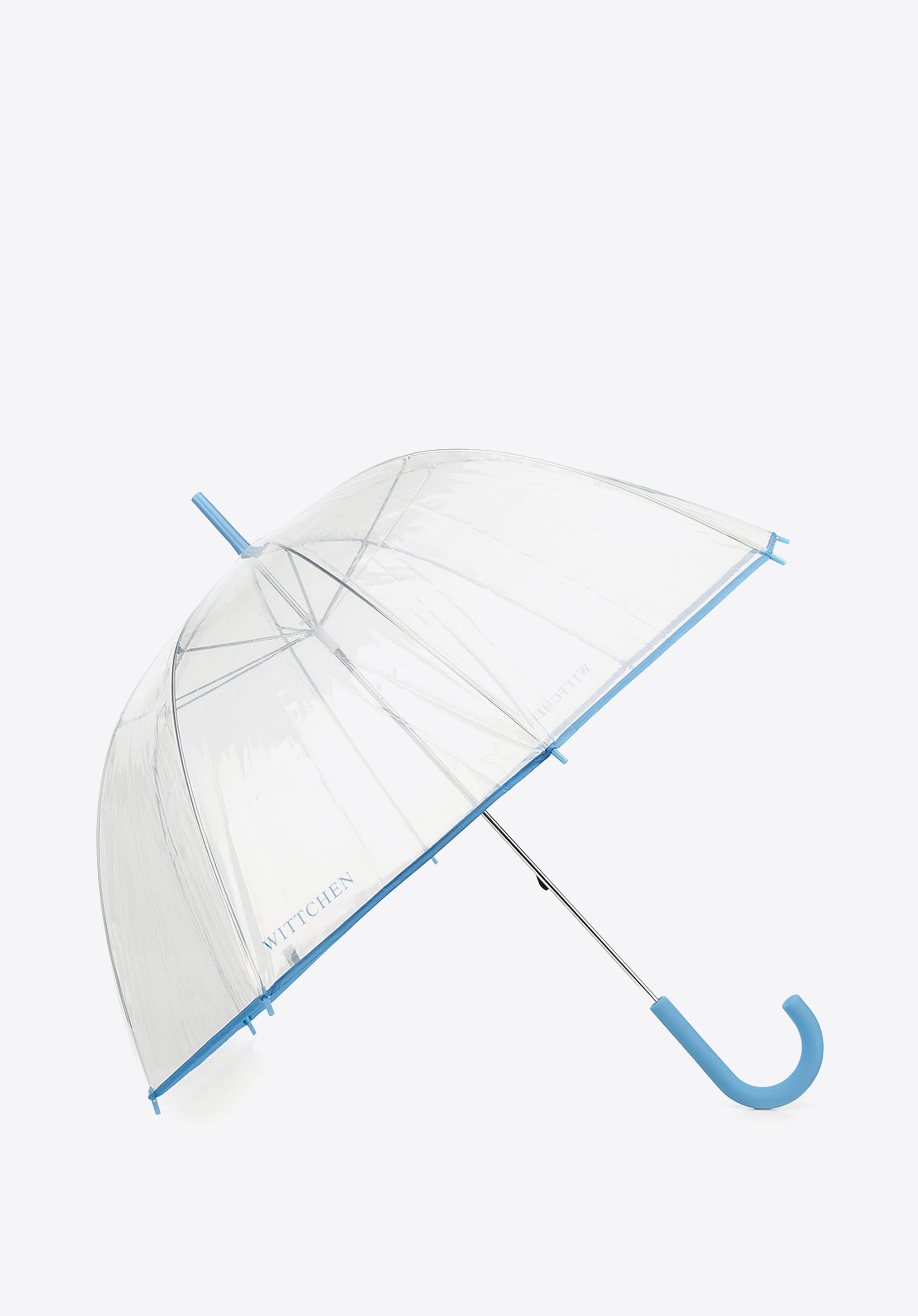 Parasol transparentny błękitny
