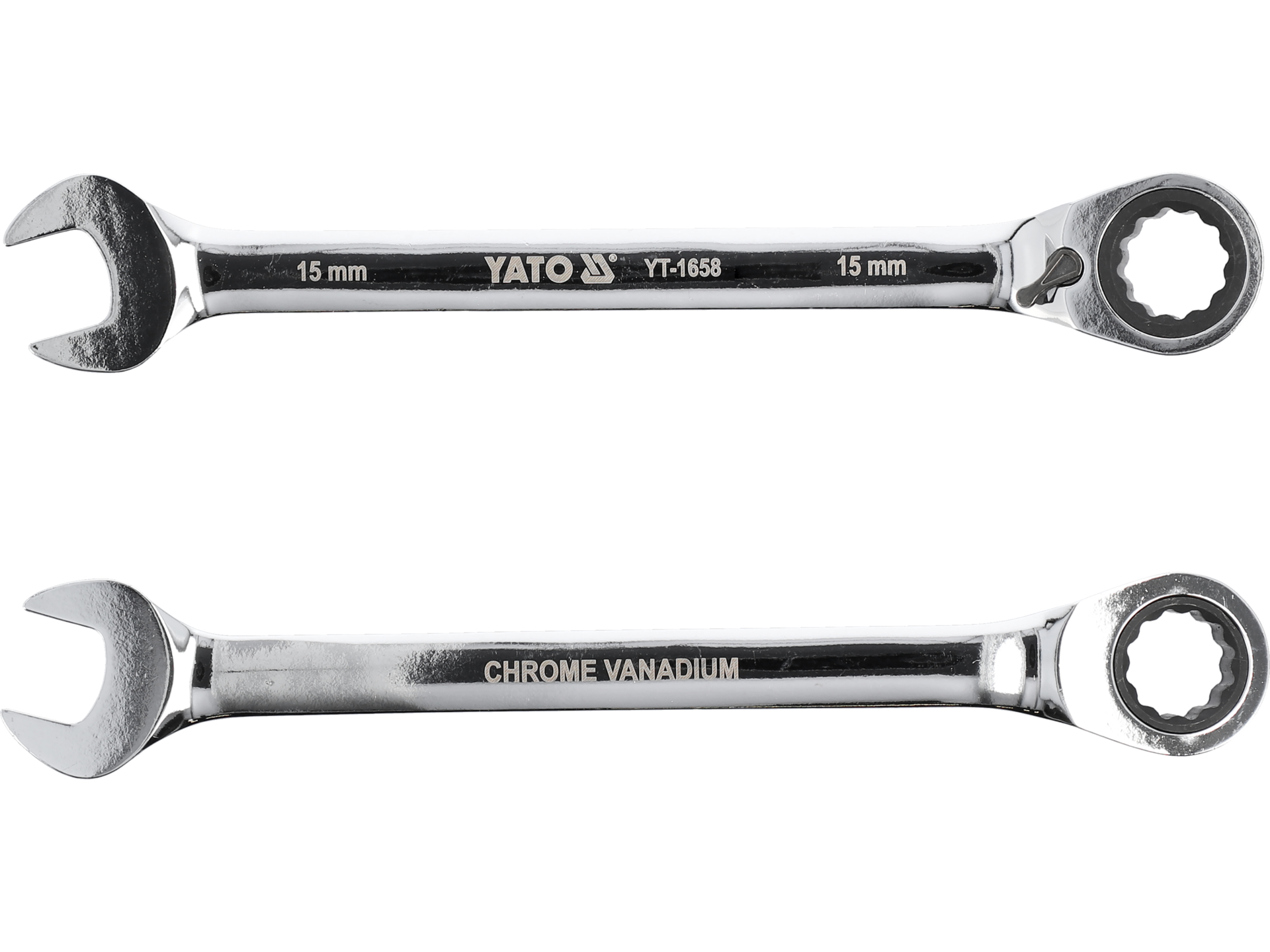 Klucz płasko oczkowy z grzechotką YATO 15mm 72 zęby stal CrV YT-1658