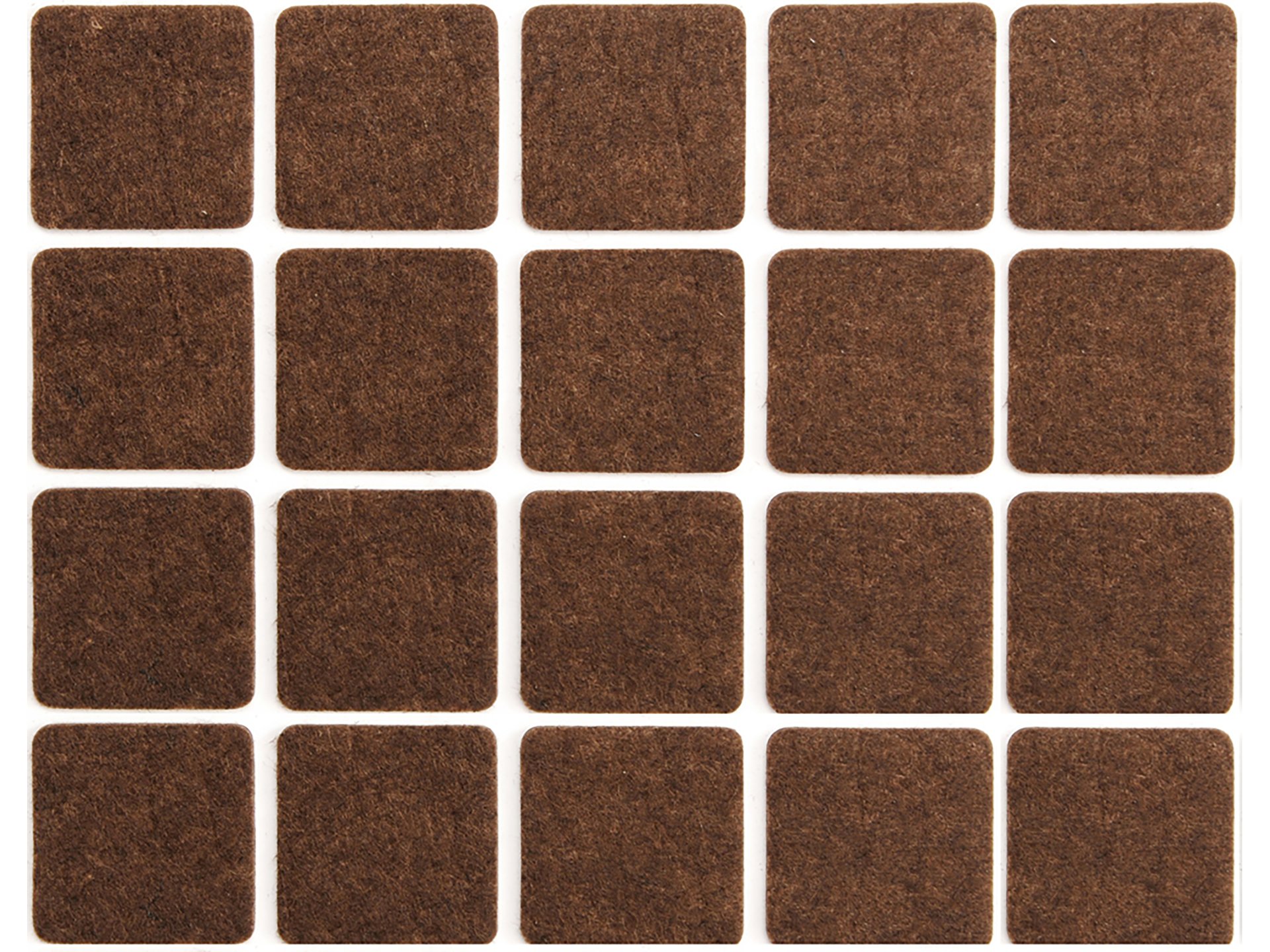 Podkładki filcowe VOREL samoprzylepne brązowe kwadrat 20x20mm 20 szt. 74861