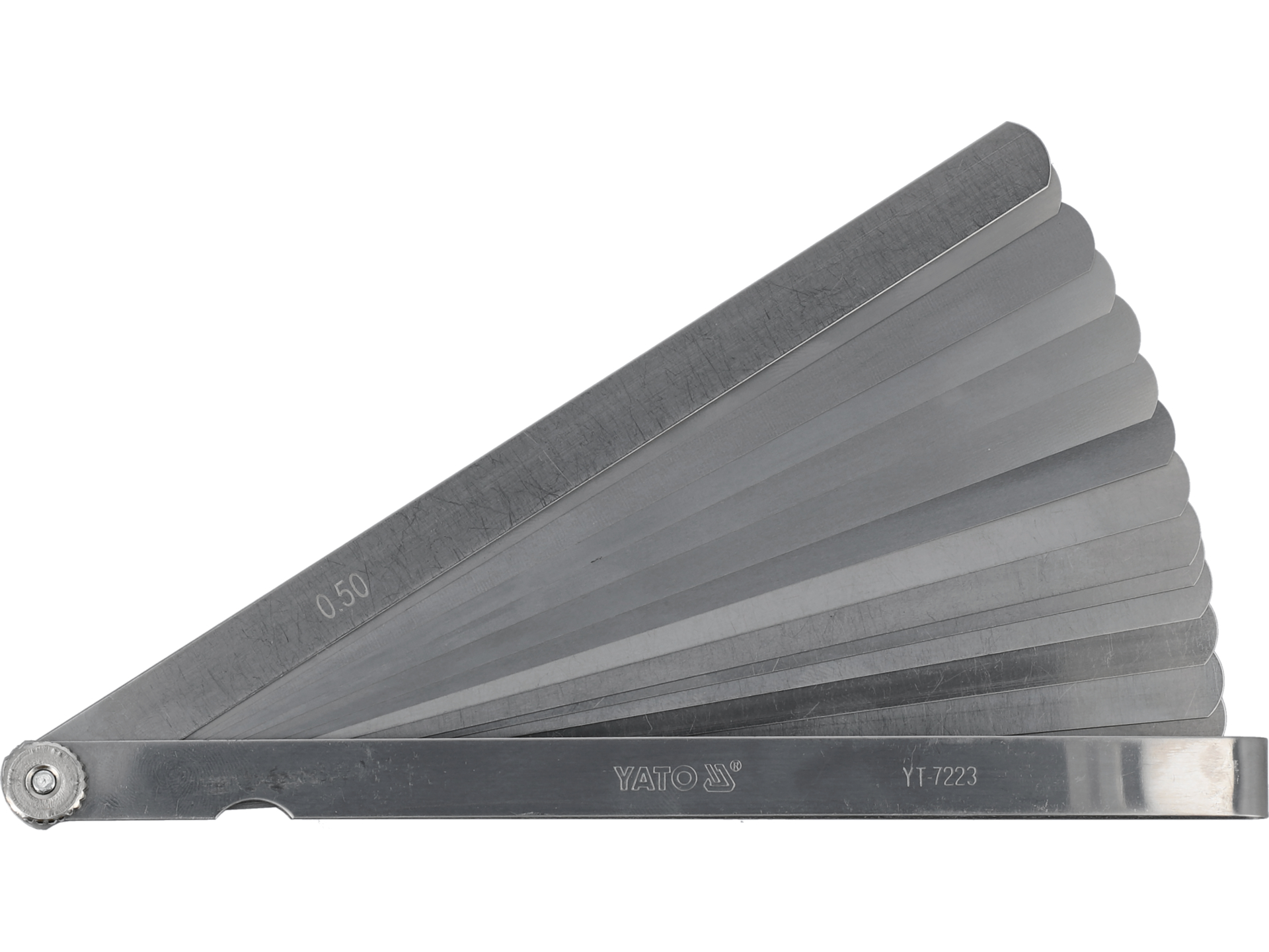 Szczelinomierz YATO 200mm 14 listków 0.05-0.5mm stal sprężynowa YT-7223