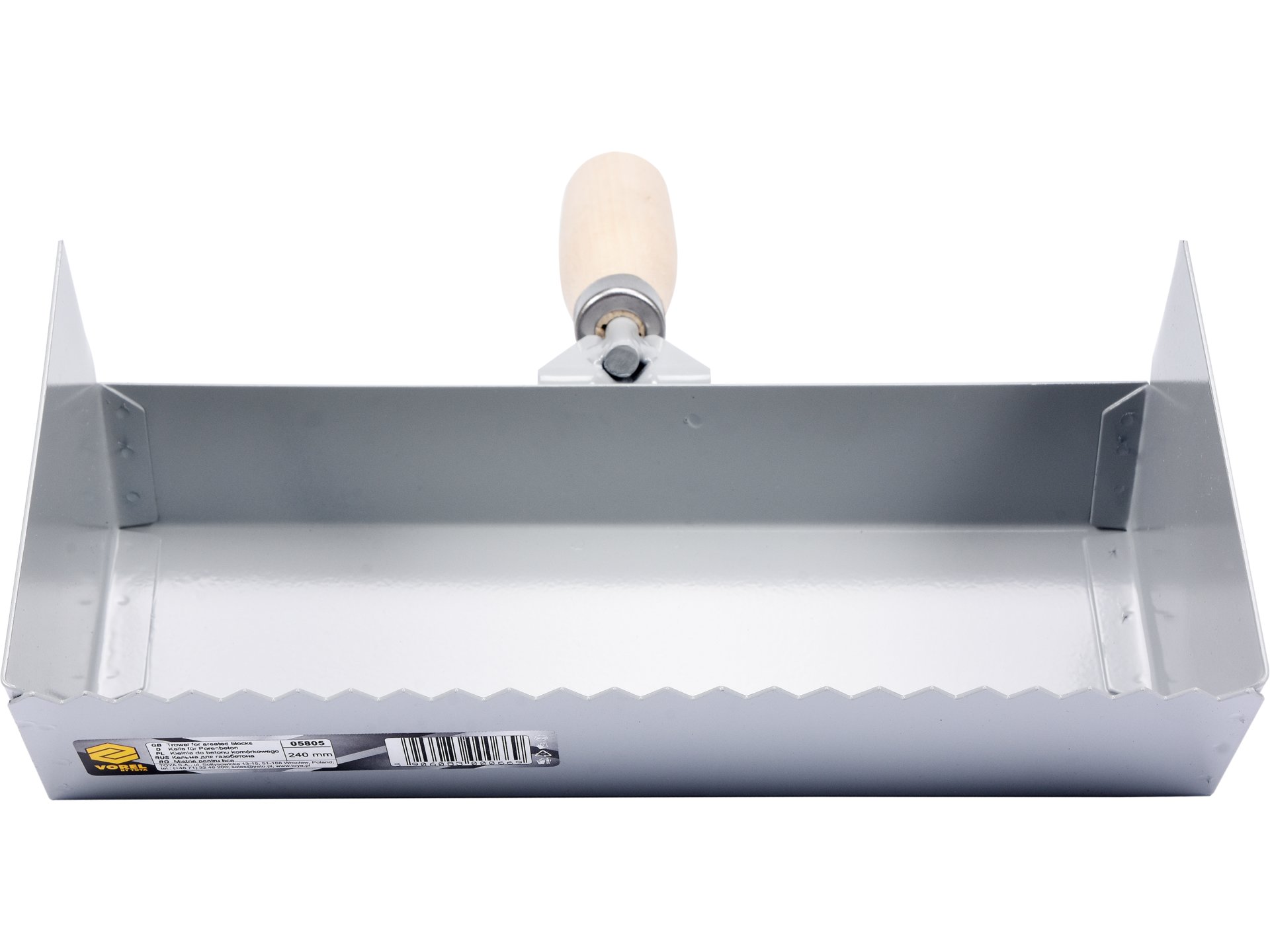 Kielnia do betonu komórkowego VOREL 240mm z drewnianą rękojeścią 05805