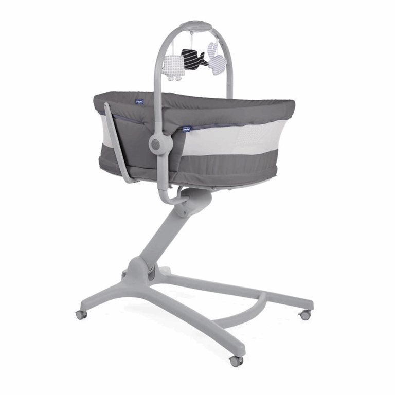 Chicco Baby Hug 4w1 Air - łóżeczko, leżaczek, fotelik i krzesełko w jednym -Dark Grey