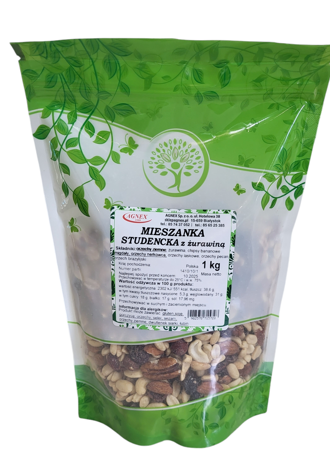 Mieszanka studencka z ŻURAWINĄ 1 kg