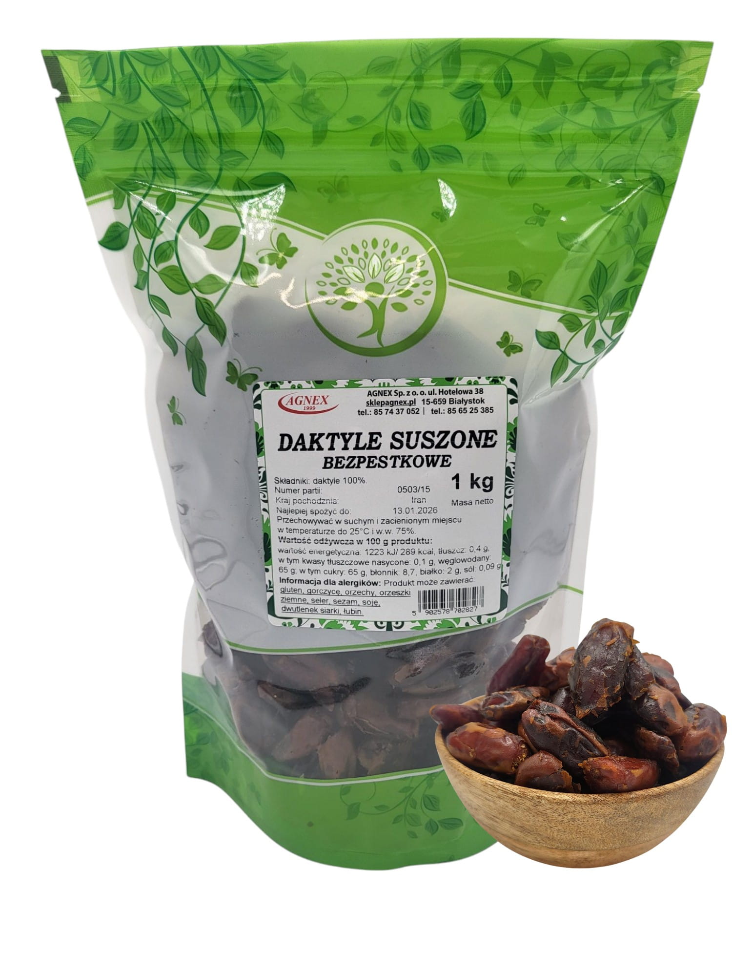 Daktyle suszone bez pestek 1 kg