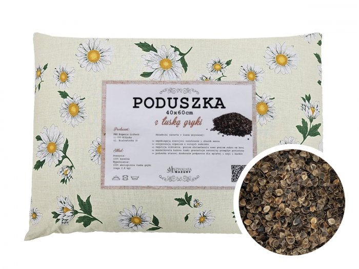 Poduszka z łuską gryki 40x60 wz. 2 rumianek