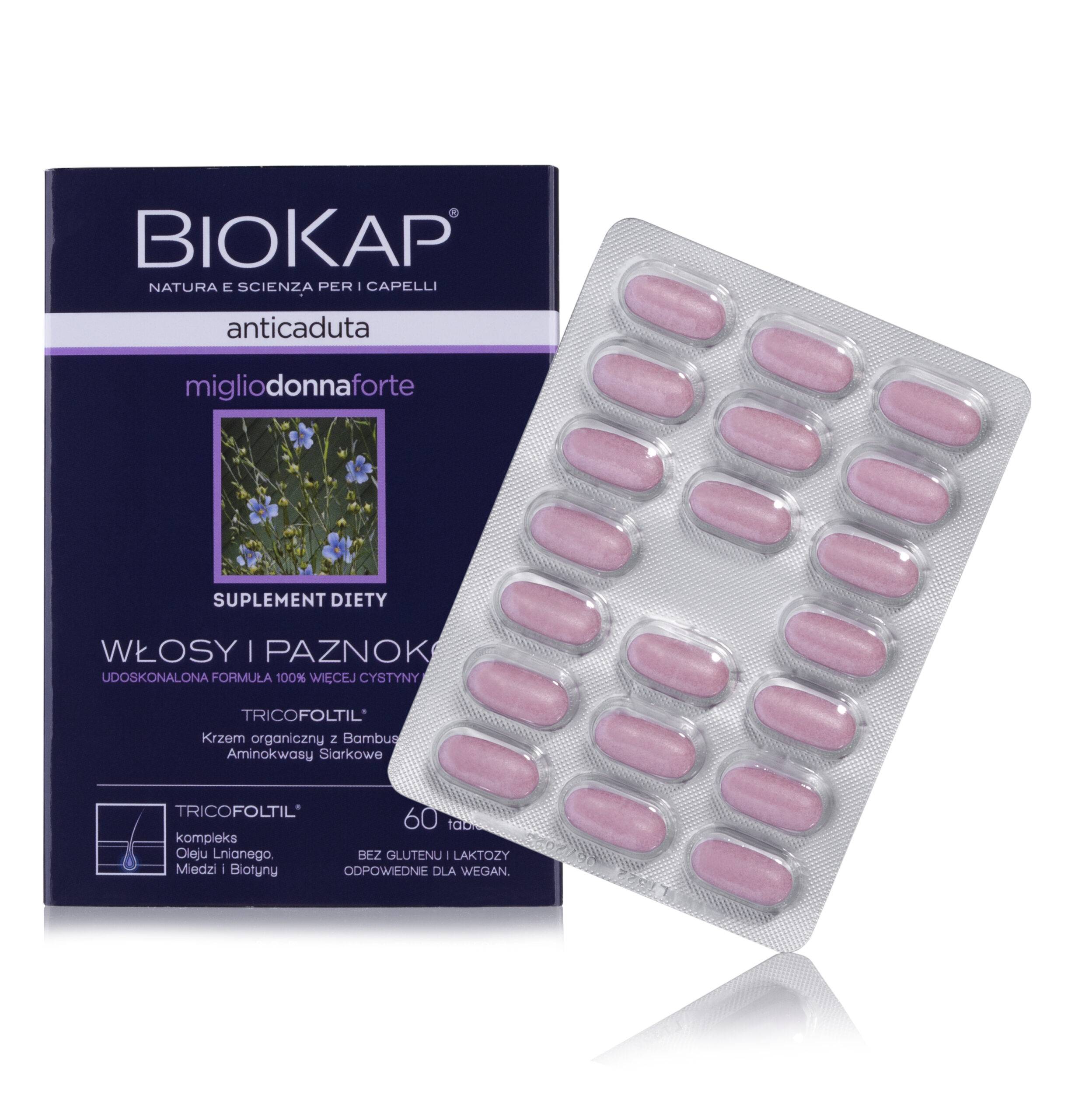 Biokap Anticaduta DONNA Tabletki Przeciw Wypadaniu Włosów dla Kobiet
