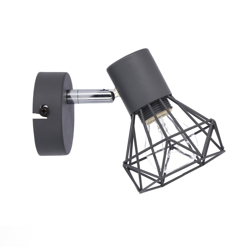 Szary kinkiet druciany regulowany nad lustro VERVE metal E14