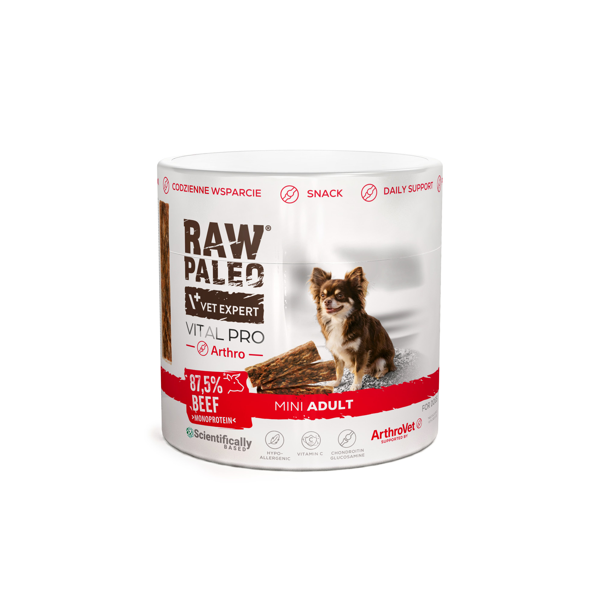 RAW PALEO Vital Pro Arthro Beef Mini 100g - hipoalergiczny monoproteinowy przysmak funkcjonalny - baton dla psa