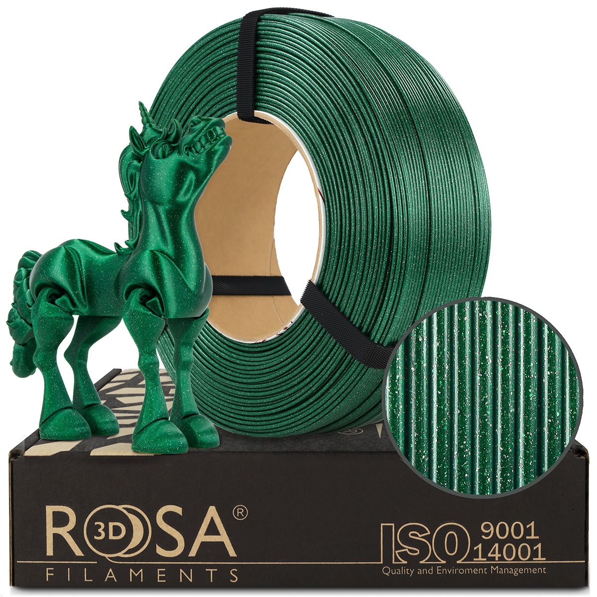 FILAMENT 3D ReFill PLA Galaxy Emerald Green (Refill 1kg / 1.75mm)