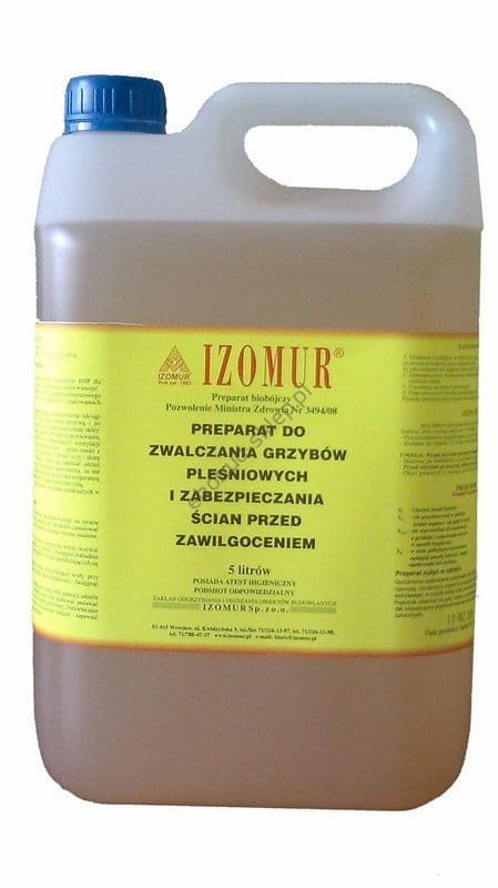 IZOMUR PREPARAT ŚRODEK NA GRZYBY I PLEŚŃ 5L - UWAGA PRODUKT BIOBÓJCZY!