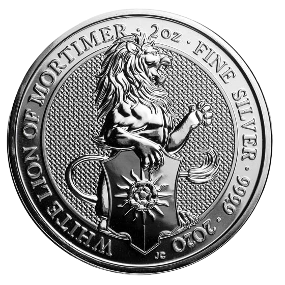 Srebrna moneta Bestie Królowej: White Lion of Mortimer 2 uncje - wysyłka 24 h! - Mennica Skarbowa