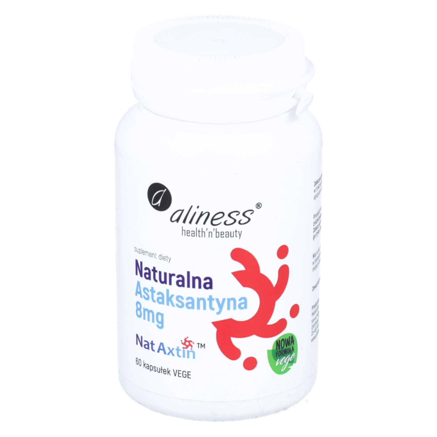 Aliness - naturalna astaksantyna nataxtin 8 mg, 60 kapsułek