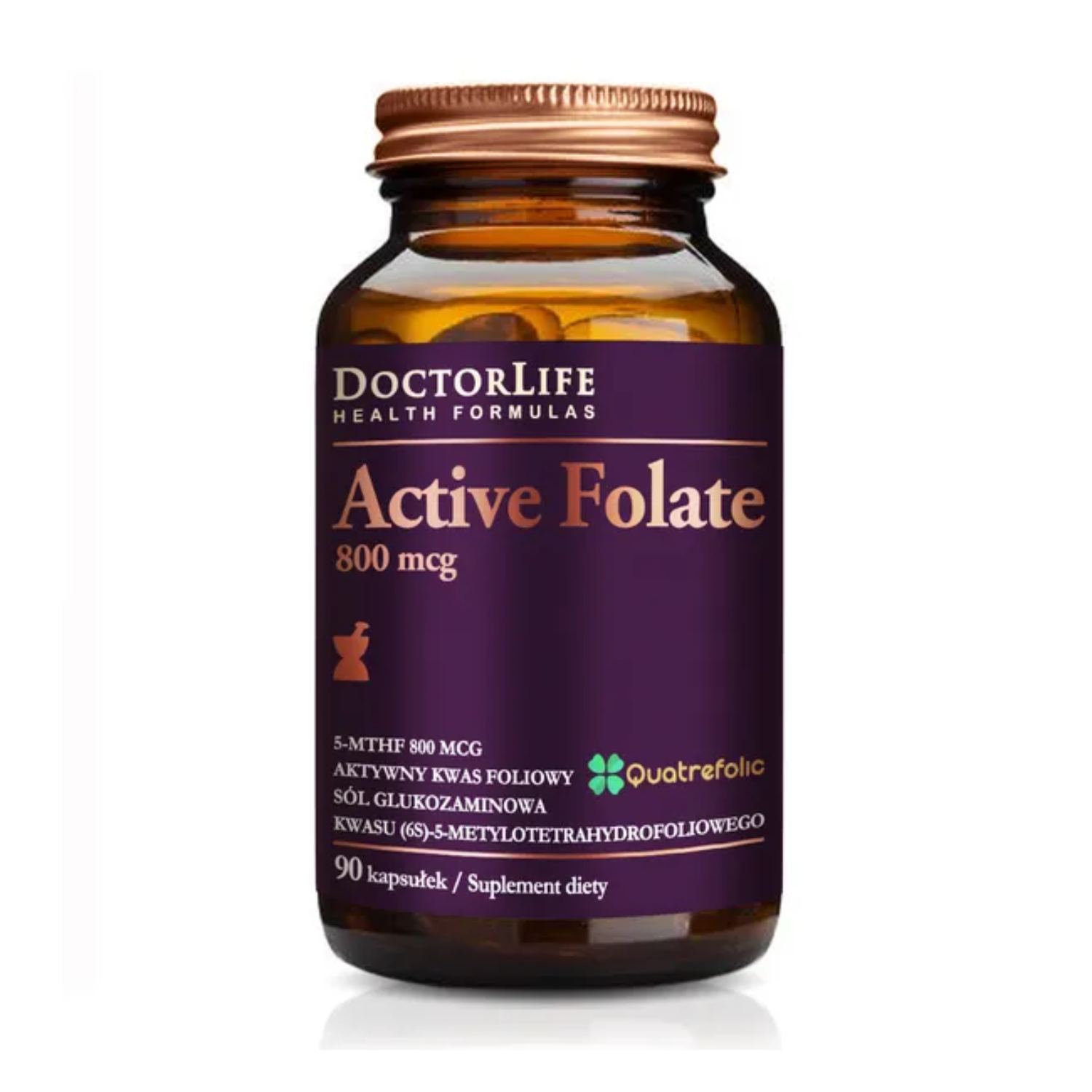 Doctor life active folate 800 mcg, 90 kapsułek