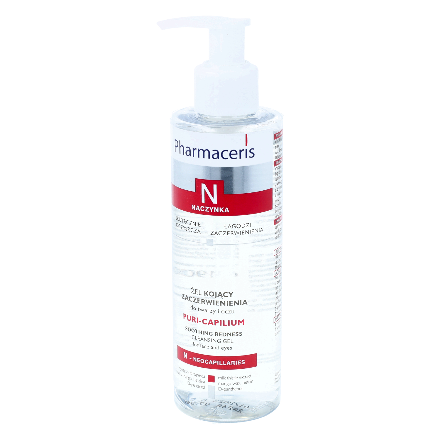 Pharmaceris n puri-capilium - żel kojący zaczerwienienia do mycia twarzy i oczu, 190 ml