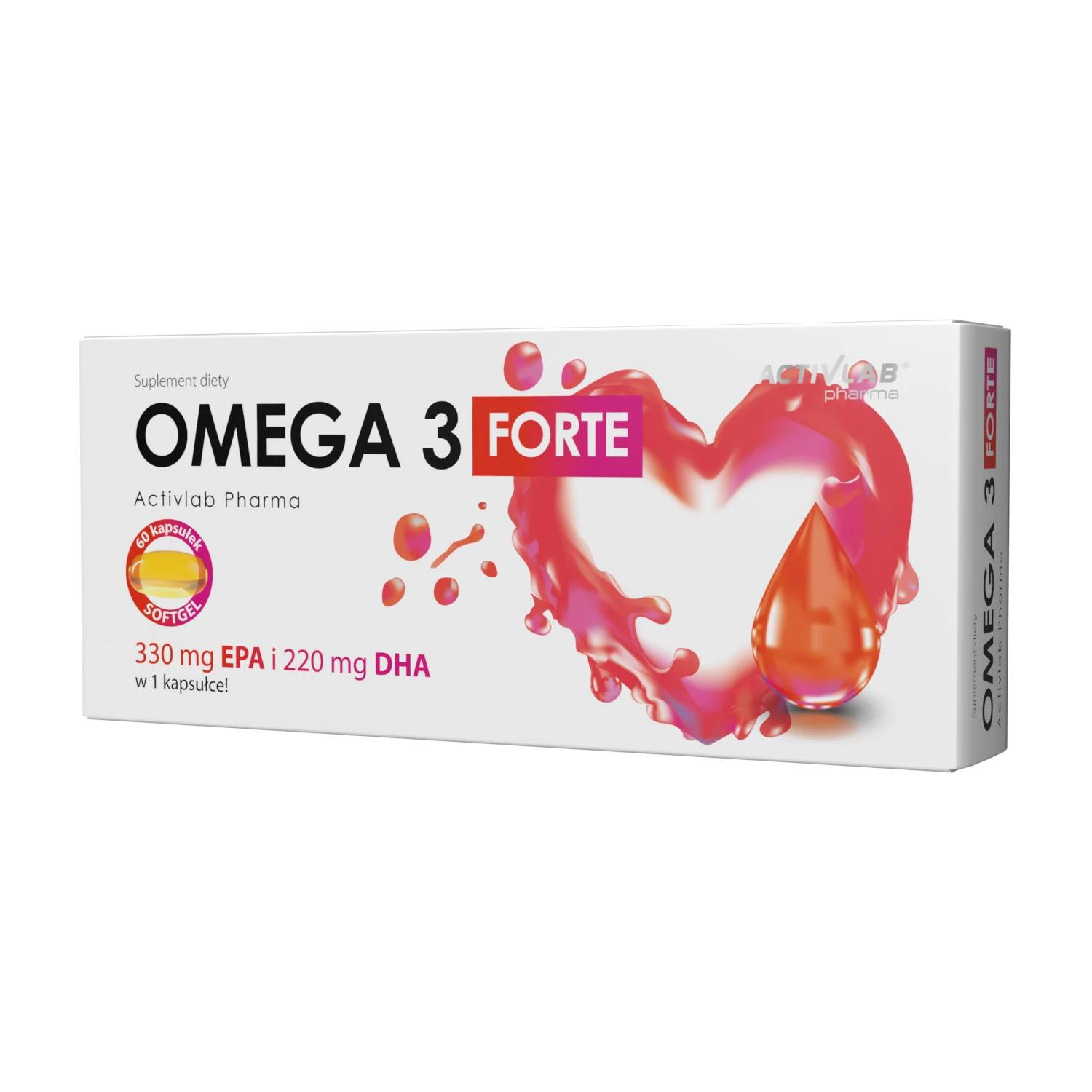 Activlab omega 3 forte z witaminą e, 60 kapsułek