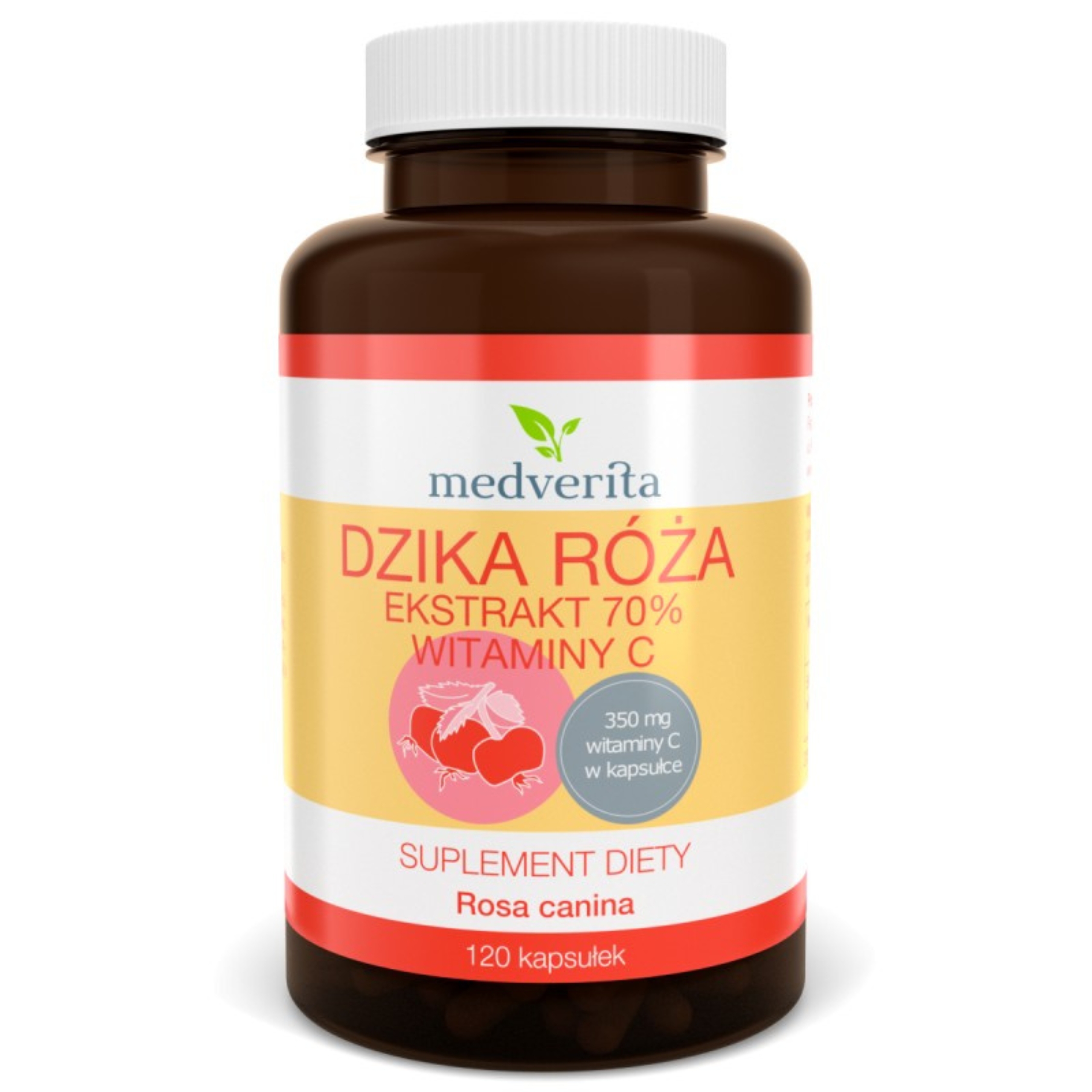 Medverita dzika róża ekstrakt 70% witaminy c, 120 kapsułek