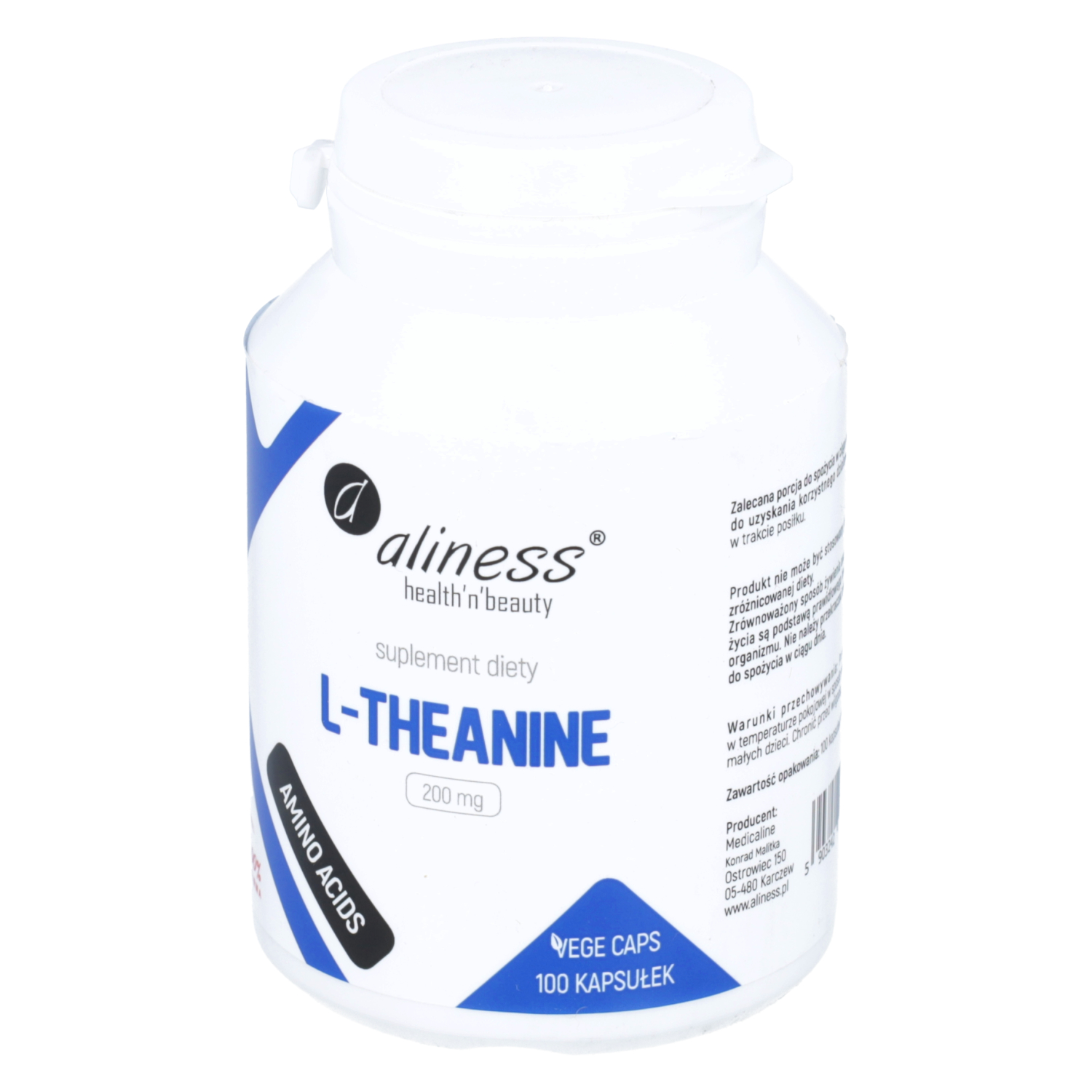 Aliness l-theanine 200 mg, 100 kapsułek