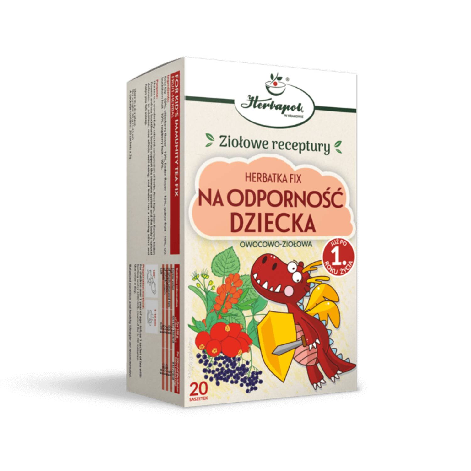 Herbapol kraków, herbata na odporność dziecka, 20 saszetek