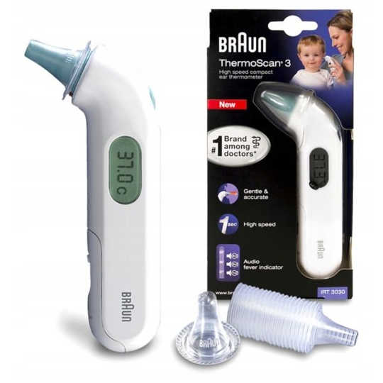 Braun thermoscan 3 irt 3030 - termometr do ucha, 1 sztuka