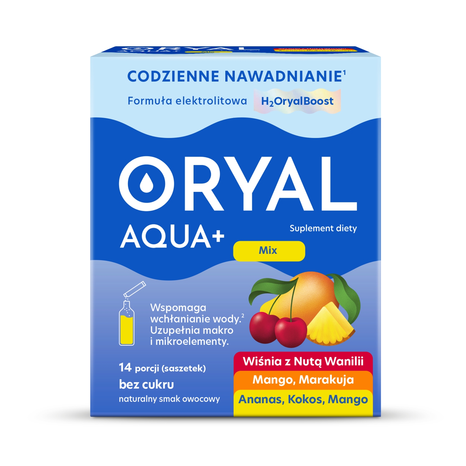 Oryal aqua+ mix smaków, 14 saszetek
