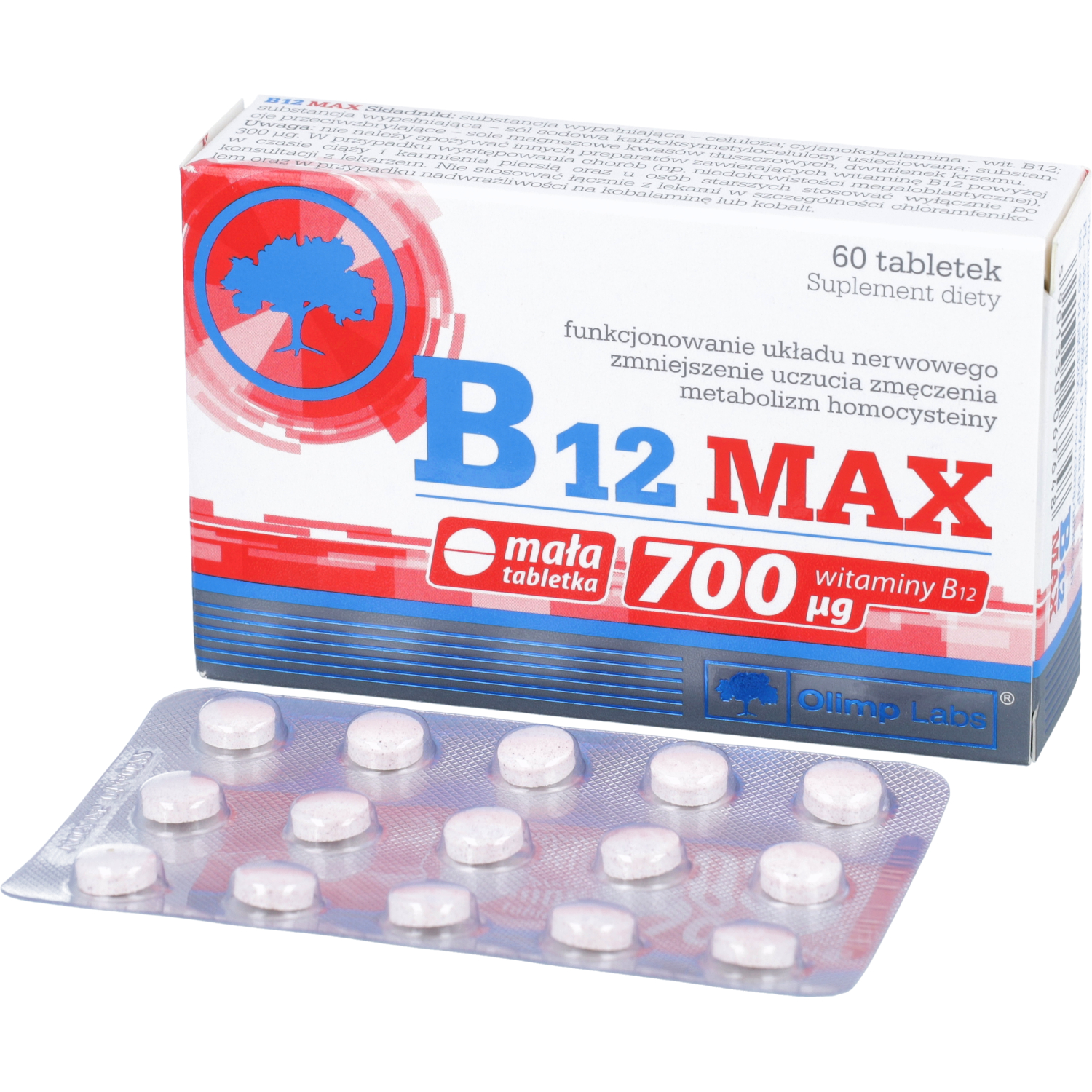 Olimp, b12 max 700 mcg, 60 tabletek