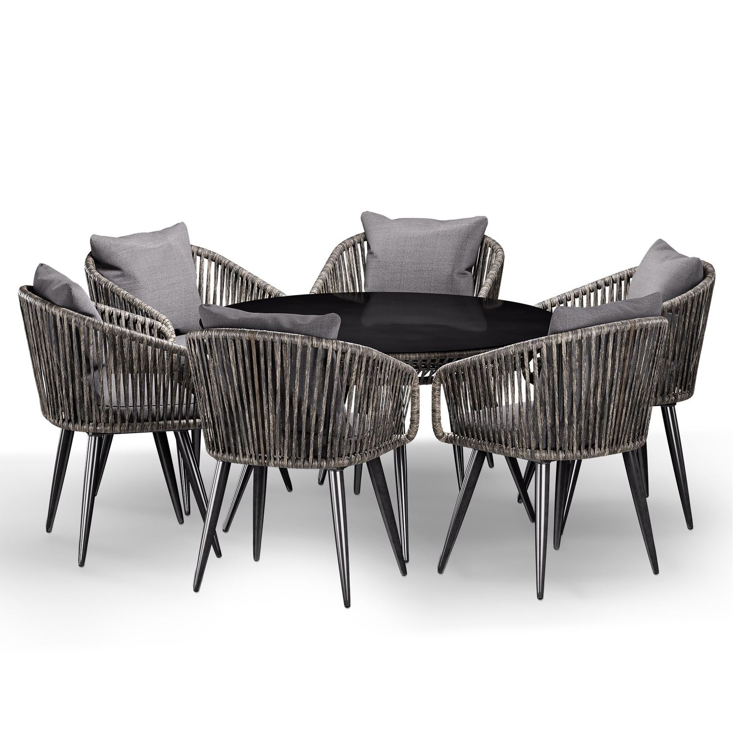 Gartenmöbel-Set RIETI 6+1 - grau