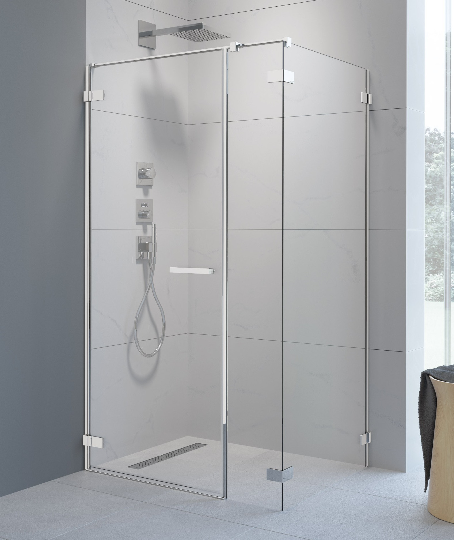 Radaway Arta KDS I ścianka prysznicowa 90 cm boczna S2 chrom/szkło przezroczyste 386111-03-01