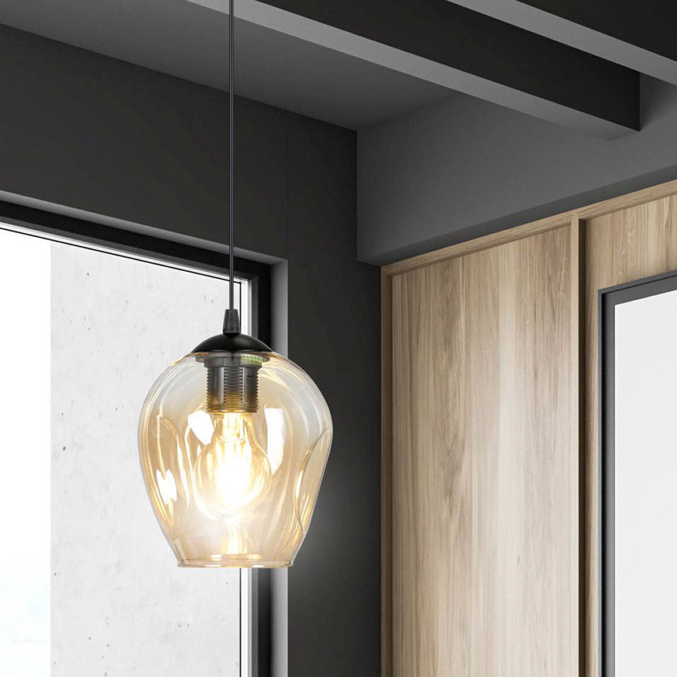 Emibig Istar lampa wisząca 1x15 W czarna-bursztynowa 677/1