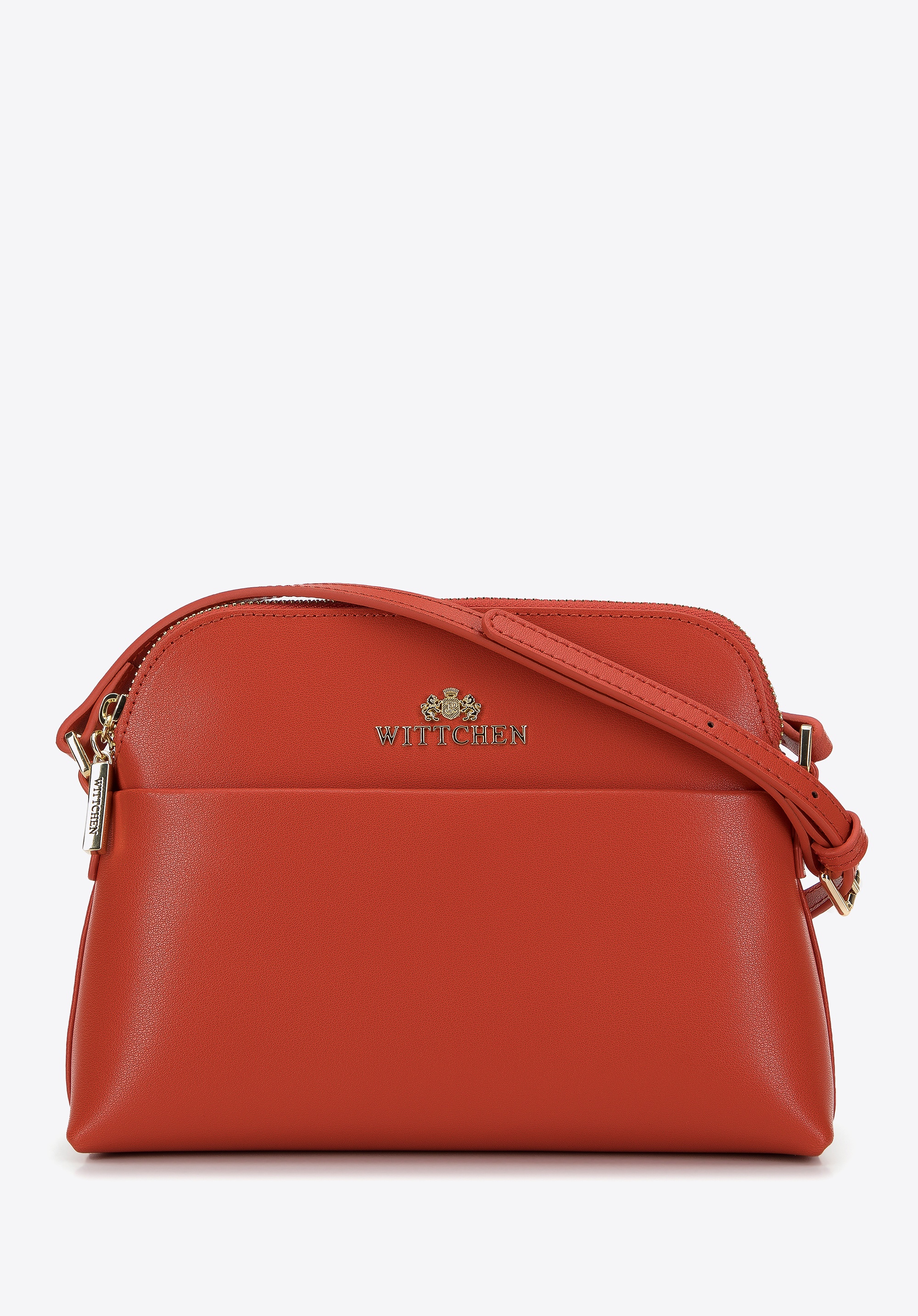 Damska saddle bag ze skóry prosta pomarańczowa