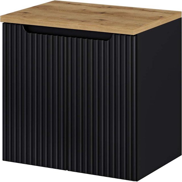 COMAD Szafka podumywalkowa z drzwiami NOVA BLACK z blatem OAK 60 cm