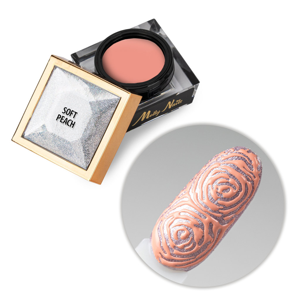 Creative Flow Color Gel - kreatywny NailArt żel do efektu topniejących, miękkich wzorów Molly Nails Soft Peach HEMA/Di-HEMA free 5 g