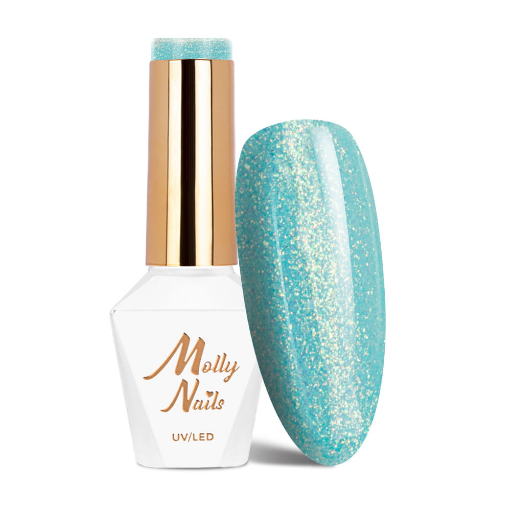 Lakier hybrydowy LED/UV Gel Polish Molly Nails Winter Crystalize Nr 228 Candyman HEMA/Di-HEMA Free 8g