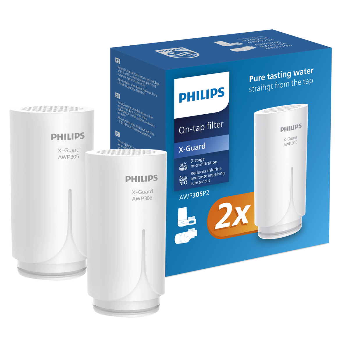 PHILIPS AWP305P2 wkłady filtrujące wodę do filtra na kran. Zestaw 2 wkładów.