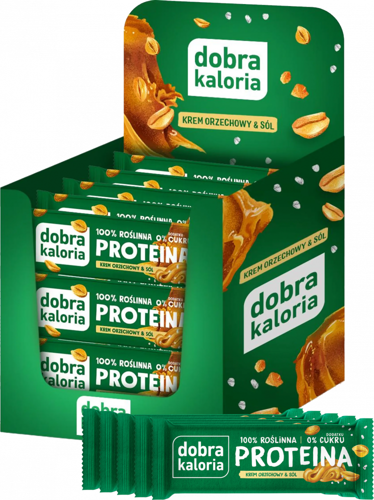 20x Dobra Kaloria baton proteinowy 45 g, krem orzechowy i sól, bez cukru