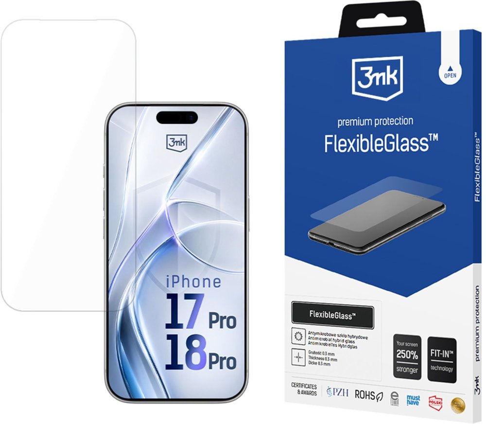 Szkło hybrydowe 3mk FlexibleGlass do iPhone 17 Pro/18 Pro
