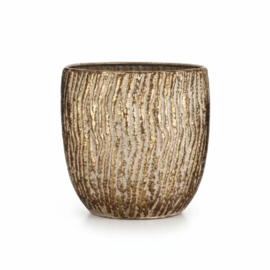 Osłonka metalowa złota plisowana 24,5x22cm