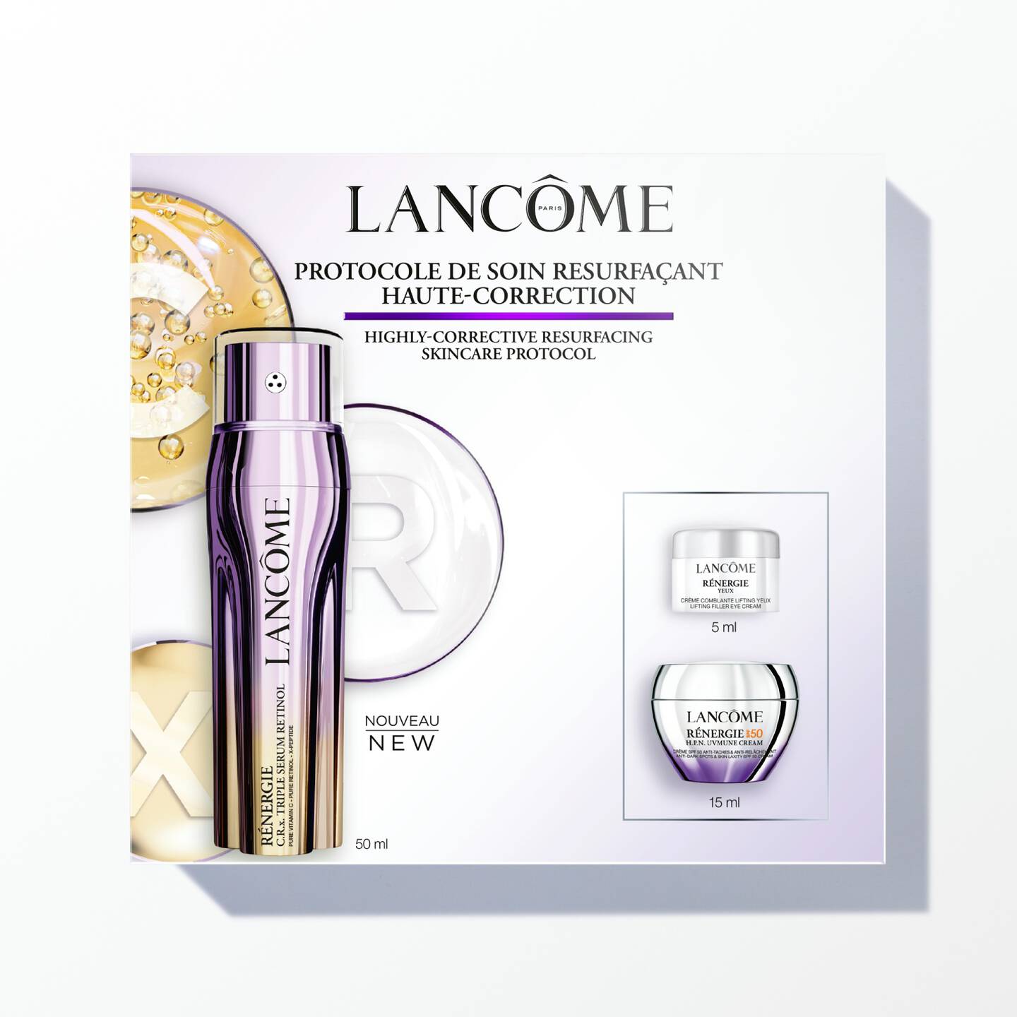 Lancôme Rénergie C.r.x. Potrójny zestaw Serum Retinol 50ml - Twój wysoce korygujący protokół pielęgnacji skóry 50 ml