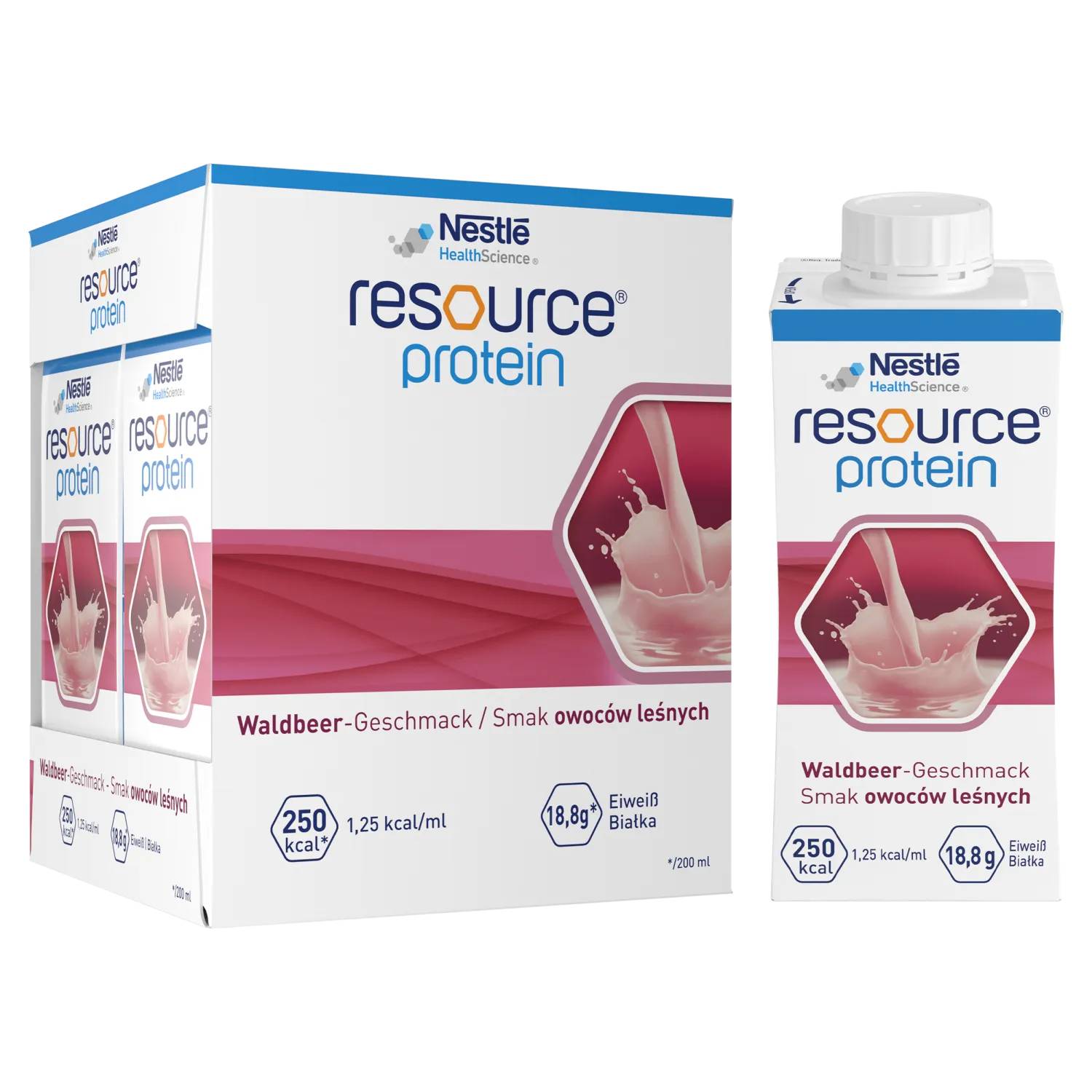 Resource protein - preparat odżywczy, smak owoców leśnych, 4 x 200 ml