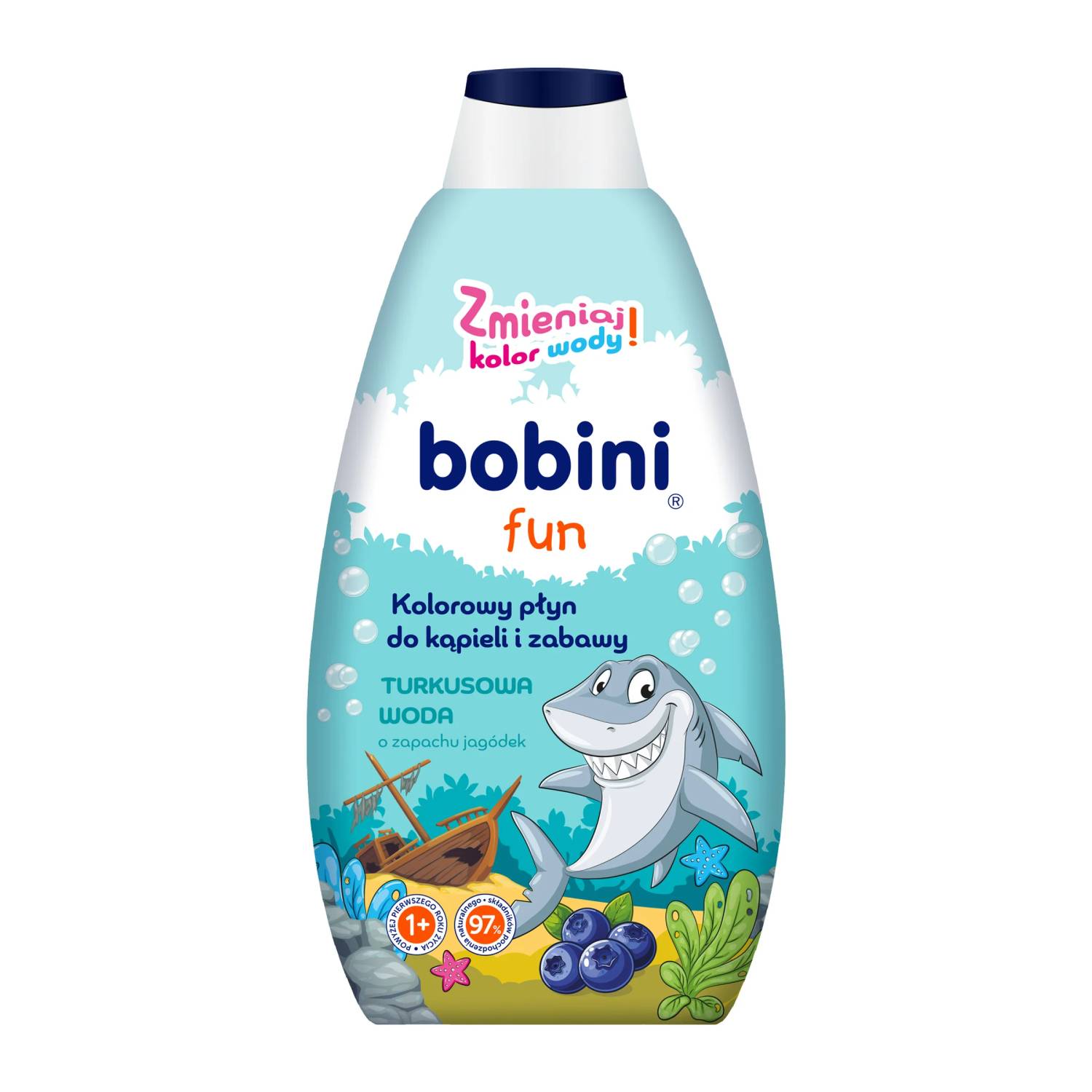 Bobini fun - płyn do kąpieli, turkusowa woda, 500 ml