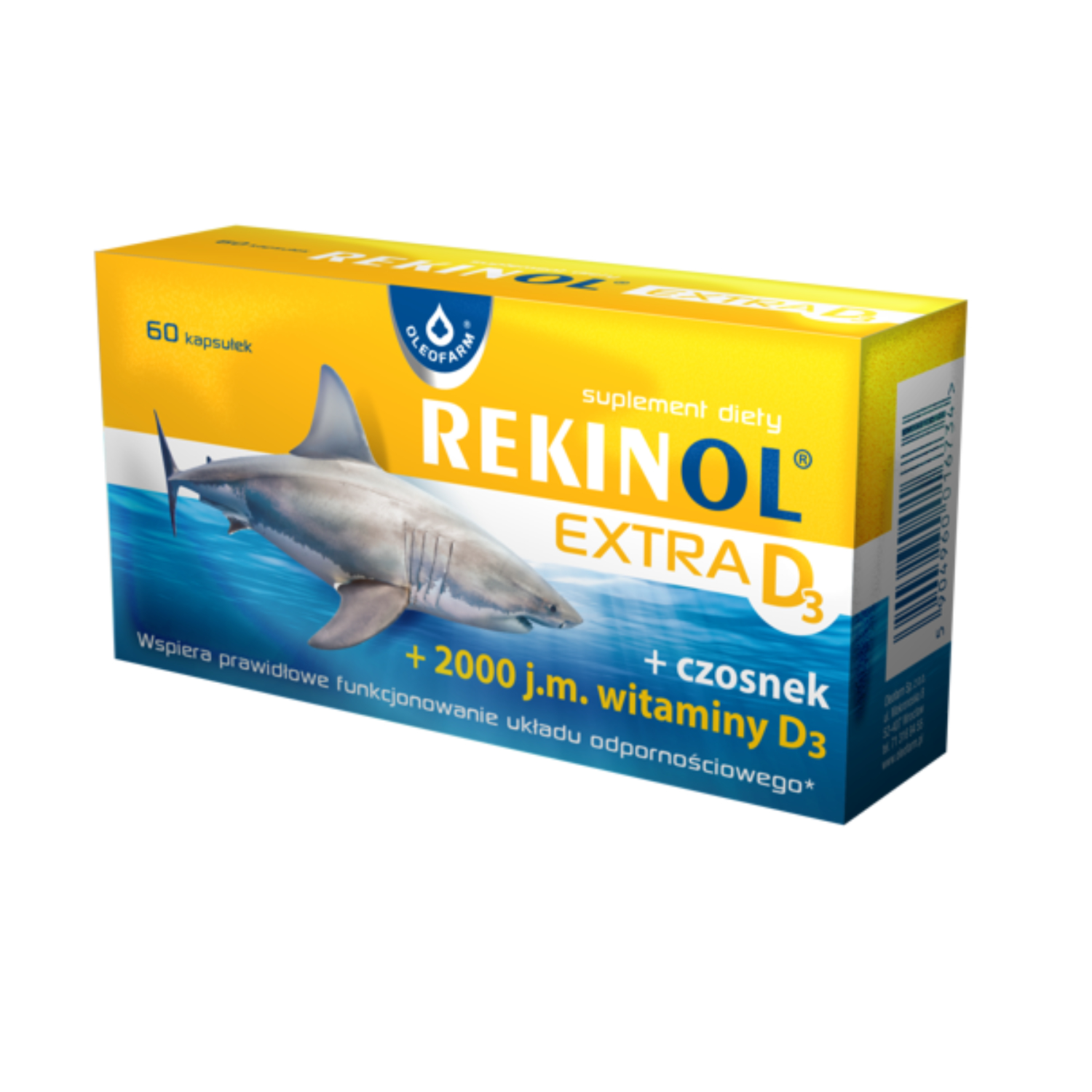 Rekinol extra d3, 60 kapsułek