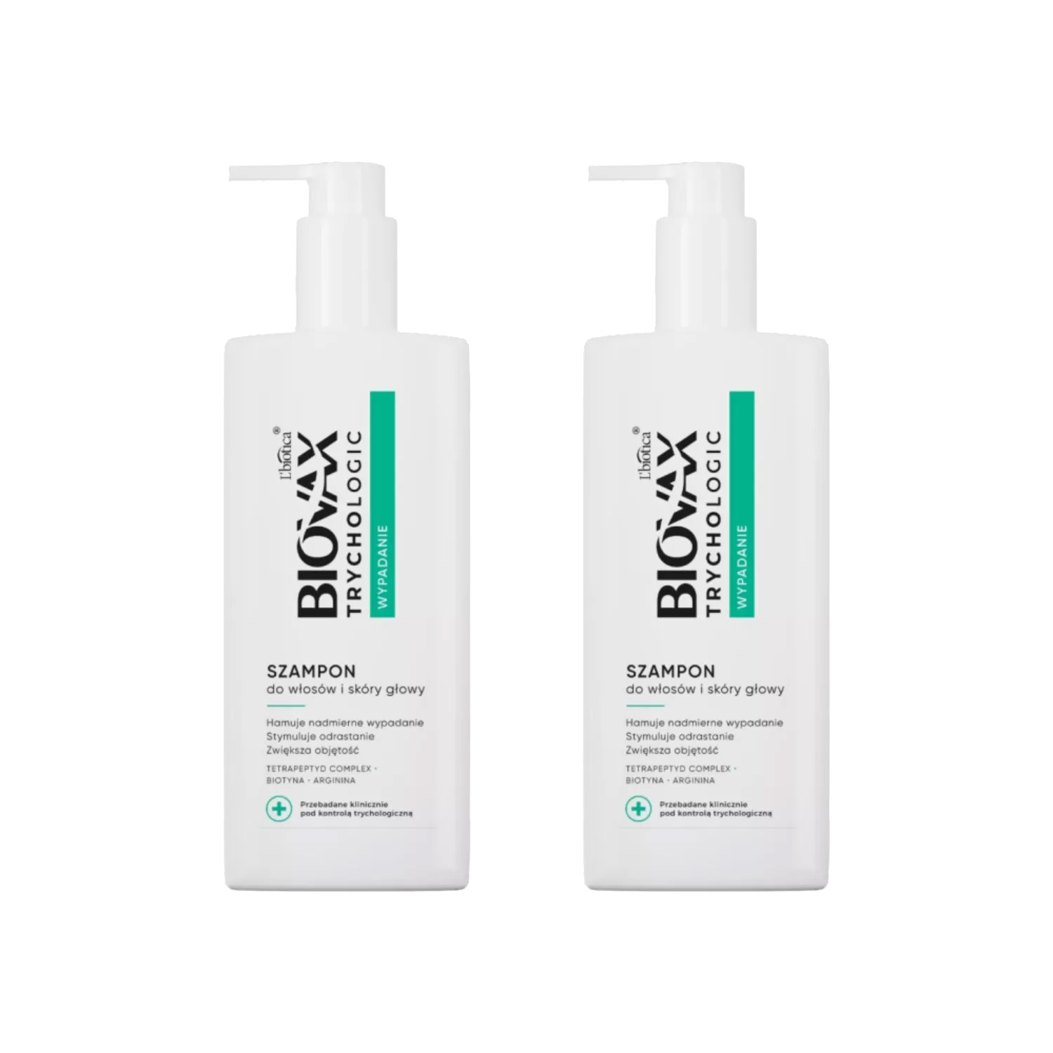 Zestaw: 2x biovax trychologic wypadanie - szampon do włosów, 200 ml