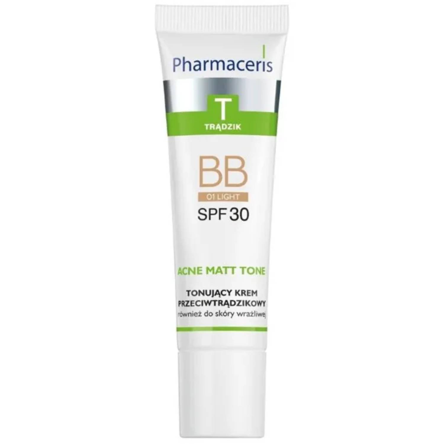 Pharmaceris t acne matt tone bb - tonujący krem przeciwtrądzikowy, 01 light, spf 30, 30 ml