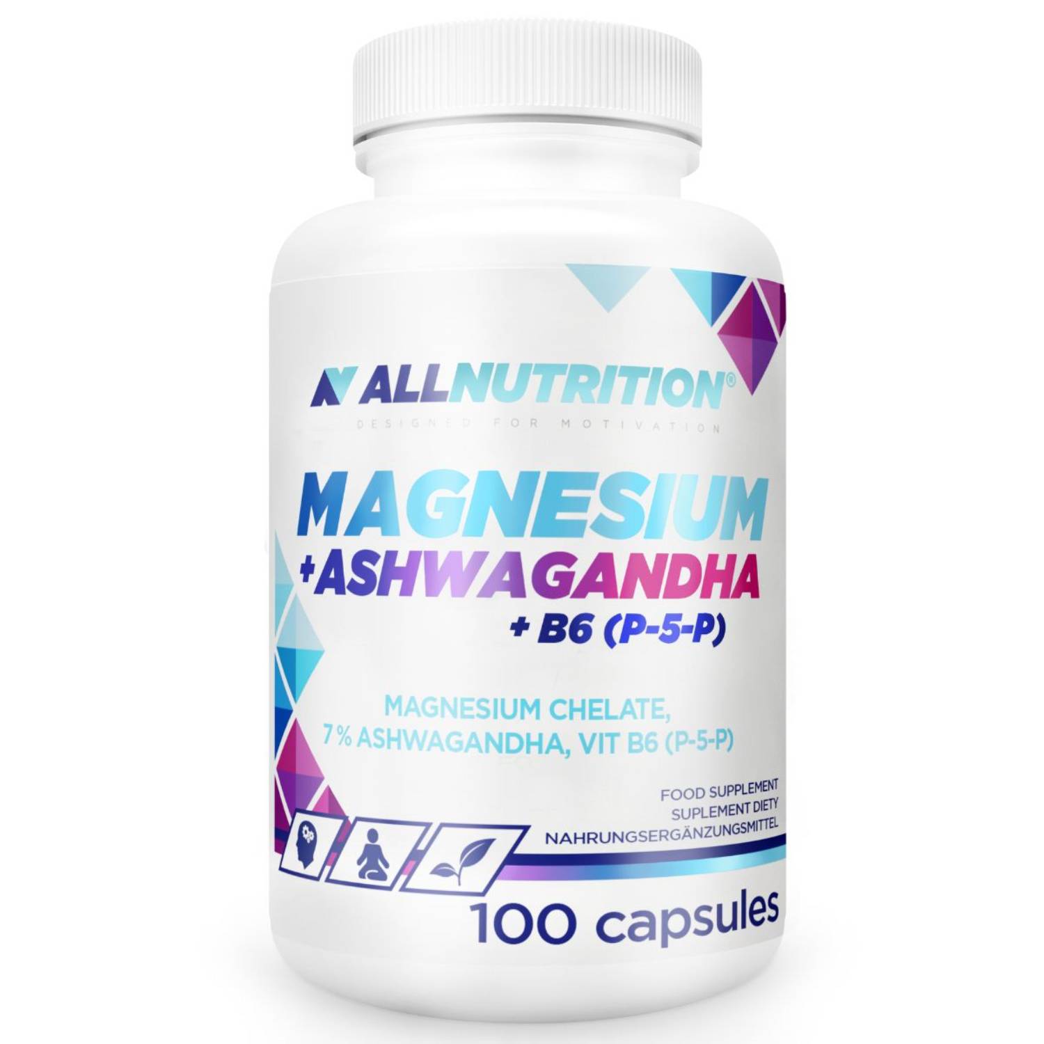 Allnutrition magnez z ashwagandą + witamina b6, 100 kapsułek
