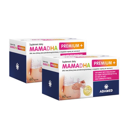 Zestaw: 2 x mamadha premium+, 60 kapsułek