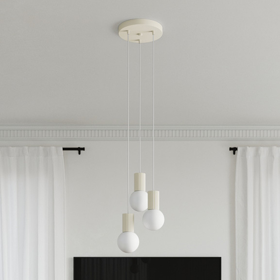 Sollux Lighting Halo lampa wisząca 3x8 W biała-beżowa SL.1720