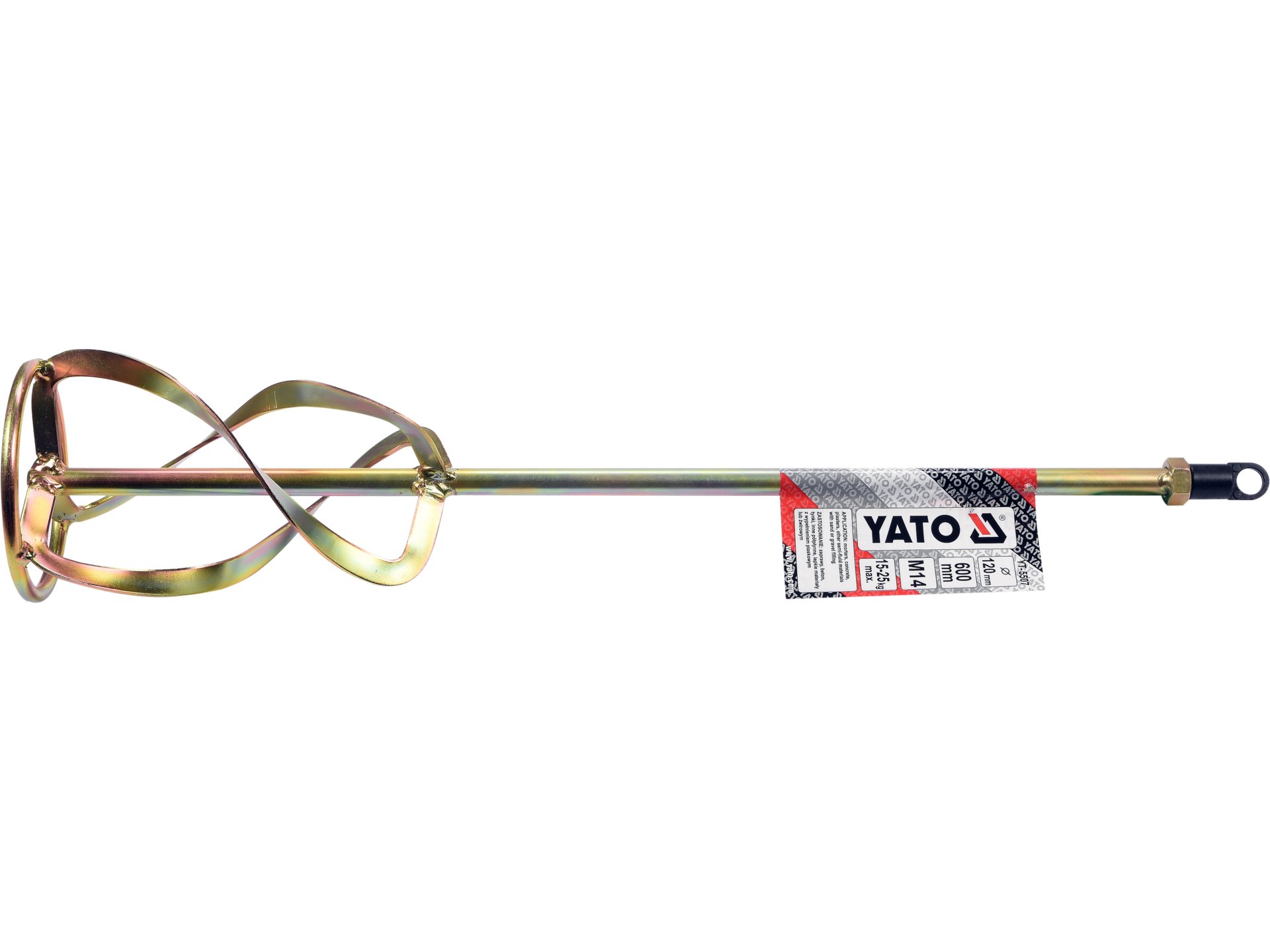 Mieszadło spiralne potrójne YATO 120x600mm M14 do zapraw betonu tynków YT-5507