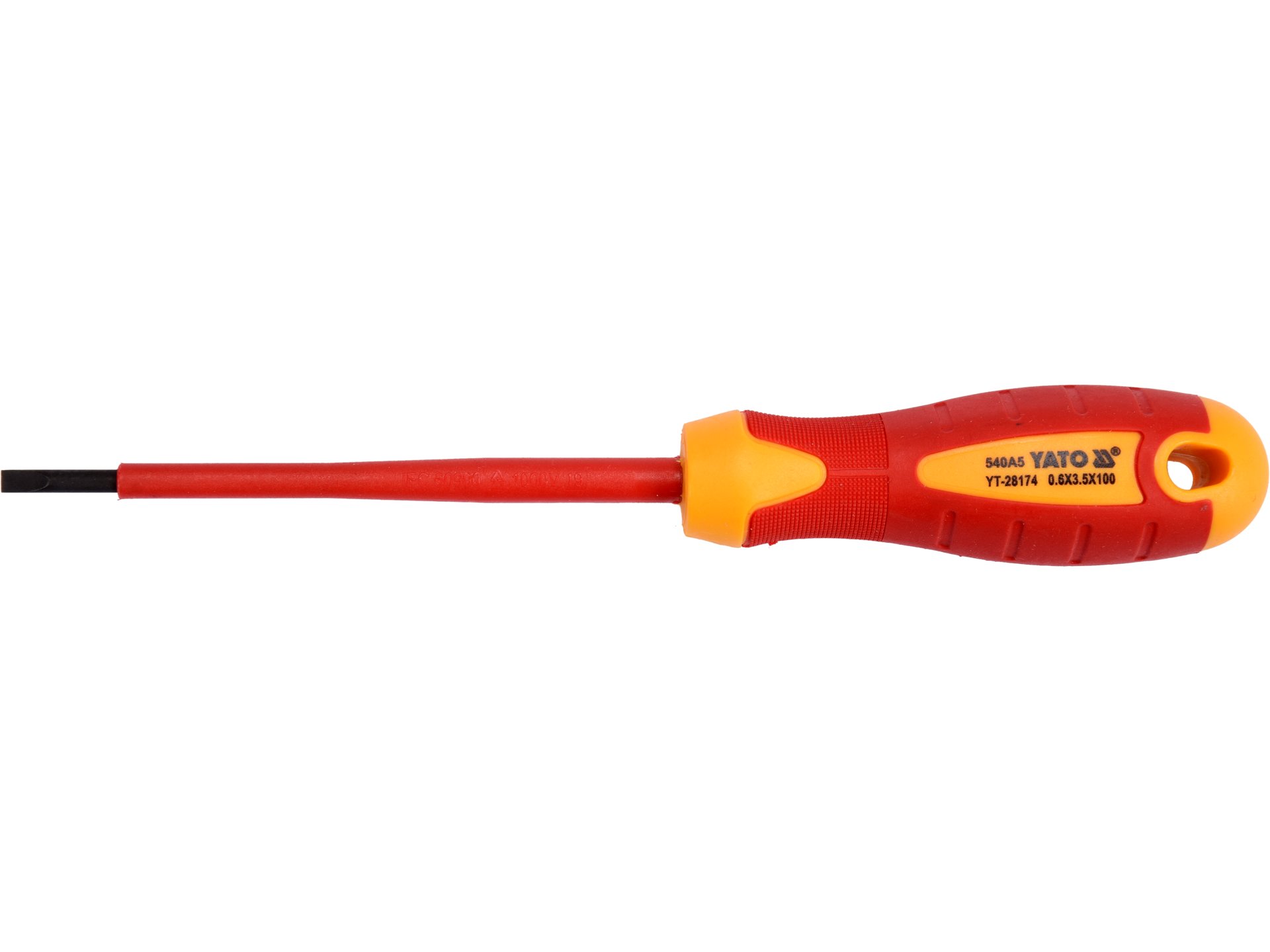 Wkrętak izolowany YATO 1000V płaski 3.5x100mm antypoślizgowy dla elektryka YT-28174
