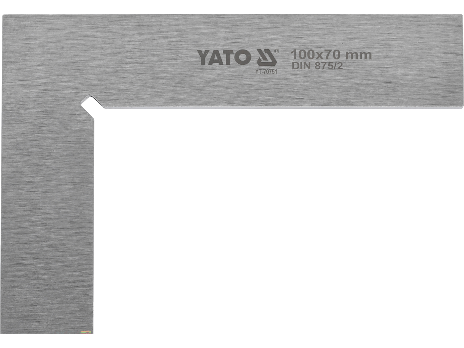 Kątownik ślusarski YATO 100x70mm płaski stalowy pomiarowy din 875/ii YT-70751