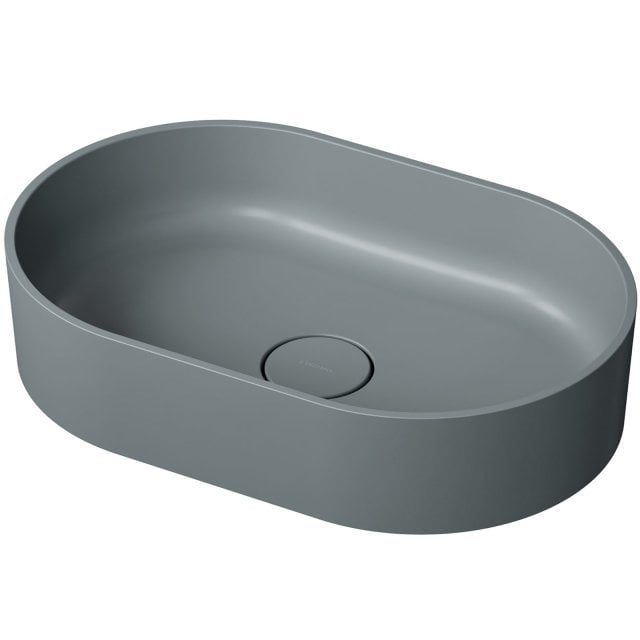 OMNIRES Umywalka nablatowa OVO M+ 55 owalna ash grey mat OVOUNAG